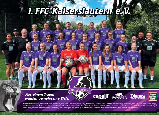 Das Team des 1. FFCK FOTO: 1. FFC KAISERSLAUTERN/GRATIS