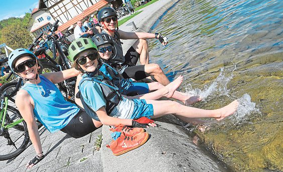 Rund um den See haben die Biker und Skater genug Möglichkeiten, um eine Pause einzulegen.