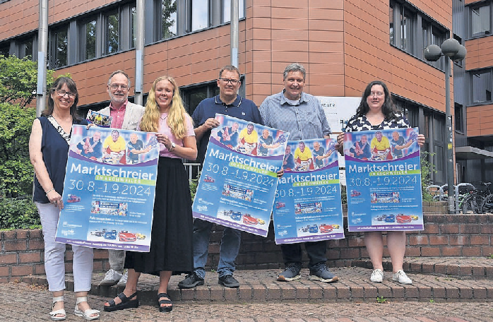 Freuen sich auf viele Besucher: Das Orga-Team des Citymanagement-Vereins und Bürgermeisterin Nadine Leonhardt.