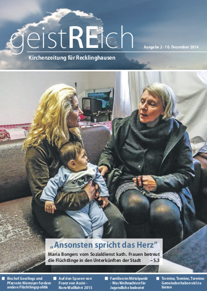 Maria Bongers auf dem Cover der zweiten Ausgabe der geistREich im Dezember 2014.