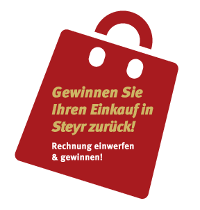 Kassenbon in eine der Gewinnboxen einwerfen.