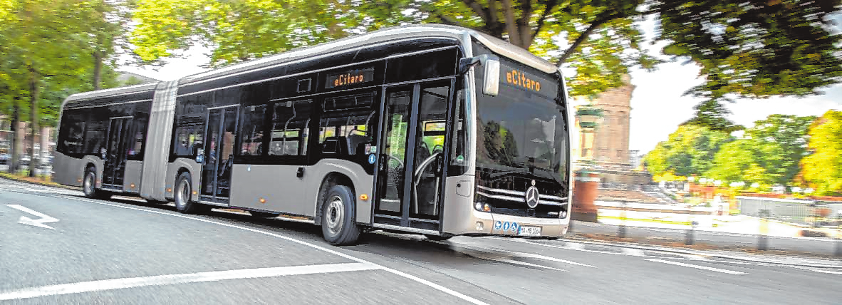 Die Zukunft: Beim Herstellter Evobus hat die rnv für eine diverse Kraftstoffverteilung eigener Projekte auch Stadtbus-Modelle der Reihe Citaro samt Brennstoffzelle bestellt. Bild: Daimler Truck AG