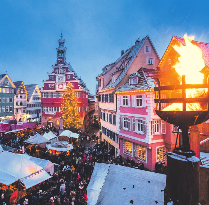 Zwei in einem: der Esslinger Mittelalter- und Weihnachtsmarkt. Bild: Esslinger Stadtmarketing & Tourismus GmbH