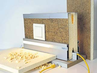 Forscher der Universität Göttingen haben ein Verfahren entwickelt, mit dem sich Paneele aus Hanf, Flachs und Popcorngranulat herstellen lassen. Foto: Udo Schmidt/Smarter Habitat