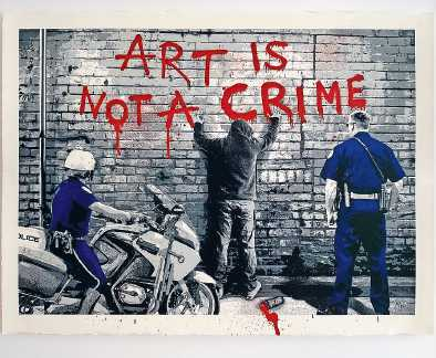 ,,Mr. Brainwash": ,,Art is not a crime", Siebdruck und Mixed Media auf Archivkunstpapier, 76 x 57 cm. FOTOS: KULTURRAUM
