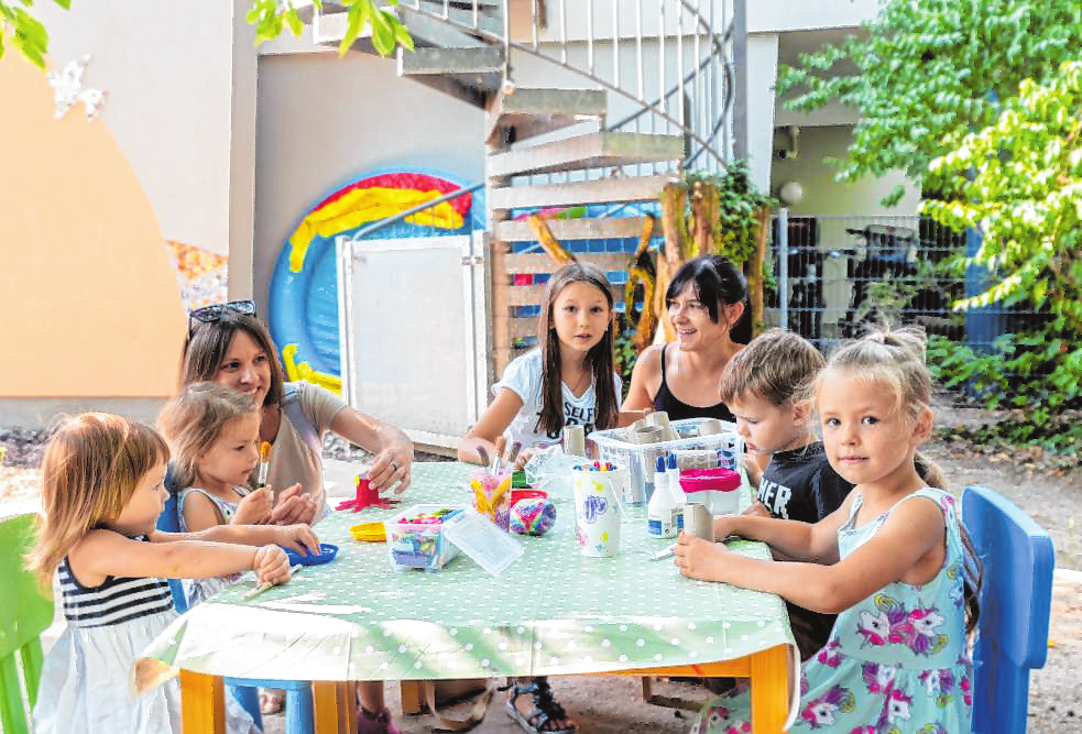 Im ehemaligen Hort Jacob-Löhr-Straße in Auerbach werden vom Familienzentrum Kinder, Frauen und Männer aus der Ukraine betreut. BILD: THOMAS NEU