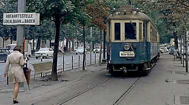 Anno dazumal: ein Triebwagen der Badner Bahn im Jahr 1969. Foto: Kurt Rasmussen