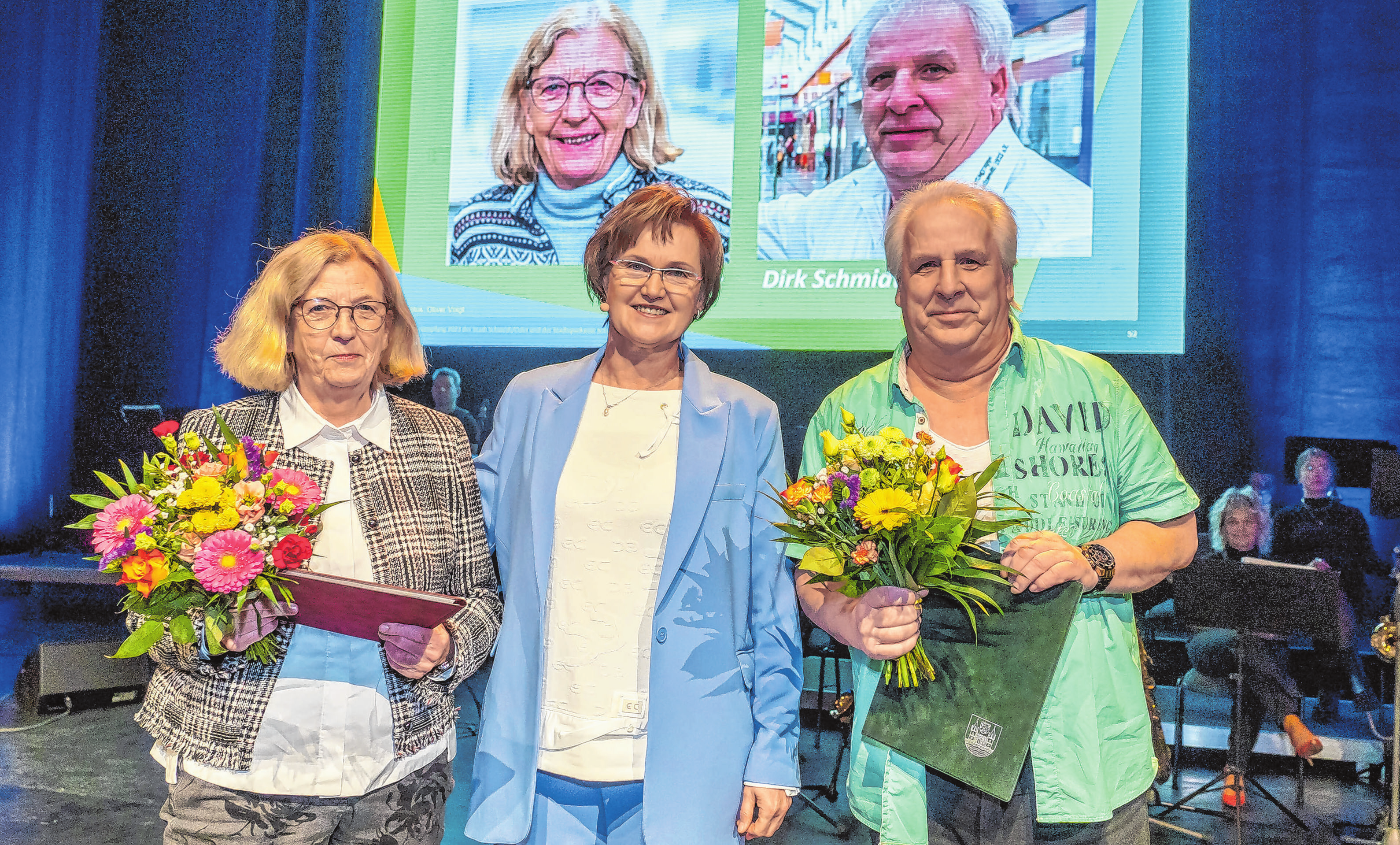 Ehrenpreisträger 2023: Gudrun Eger und Dirk Schmidt wurden von der Bürgermeisterin ausgezeichnet.