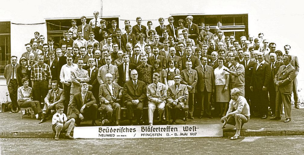 1967 finden die Bläsertage ebenfalls in Neuwied statt und zahlreiche Musiker folger der Einladung in die Deichstadt. Foto: Bläserchor Neuwied