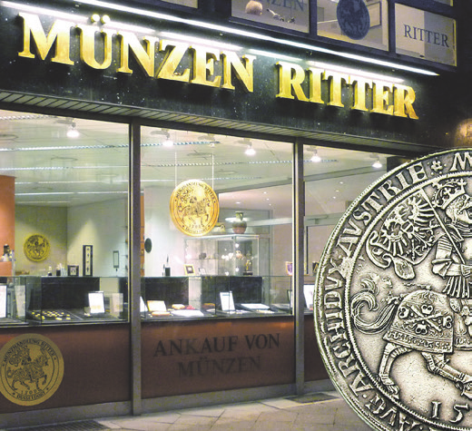 Die Münzhandlung Ritter im Herzen Düsseldorfs. Foto: Münzen Ritter<br/><br/>