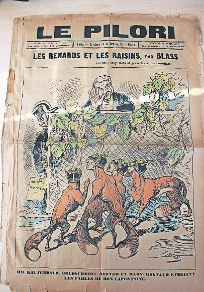 Baron von Sarter auf dem Titel der französischen Satirezeitschrift „Le Pilori"