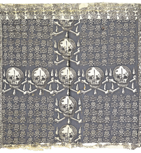 Das schlichte Bahrtuch, aus schmalen Stoffbahnen zusammengesetzt, gehört zu Claudia Merferts Lieblingsstücken. Bild: Textilmuseum