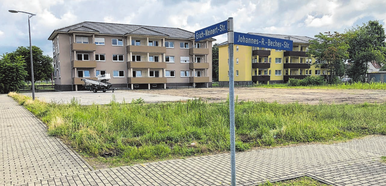 Noch unbebaut: die Ecke Erich-Weinert- / Johannes-R.-Becher-Straße.