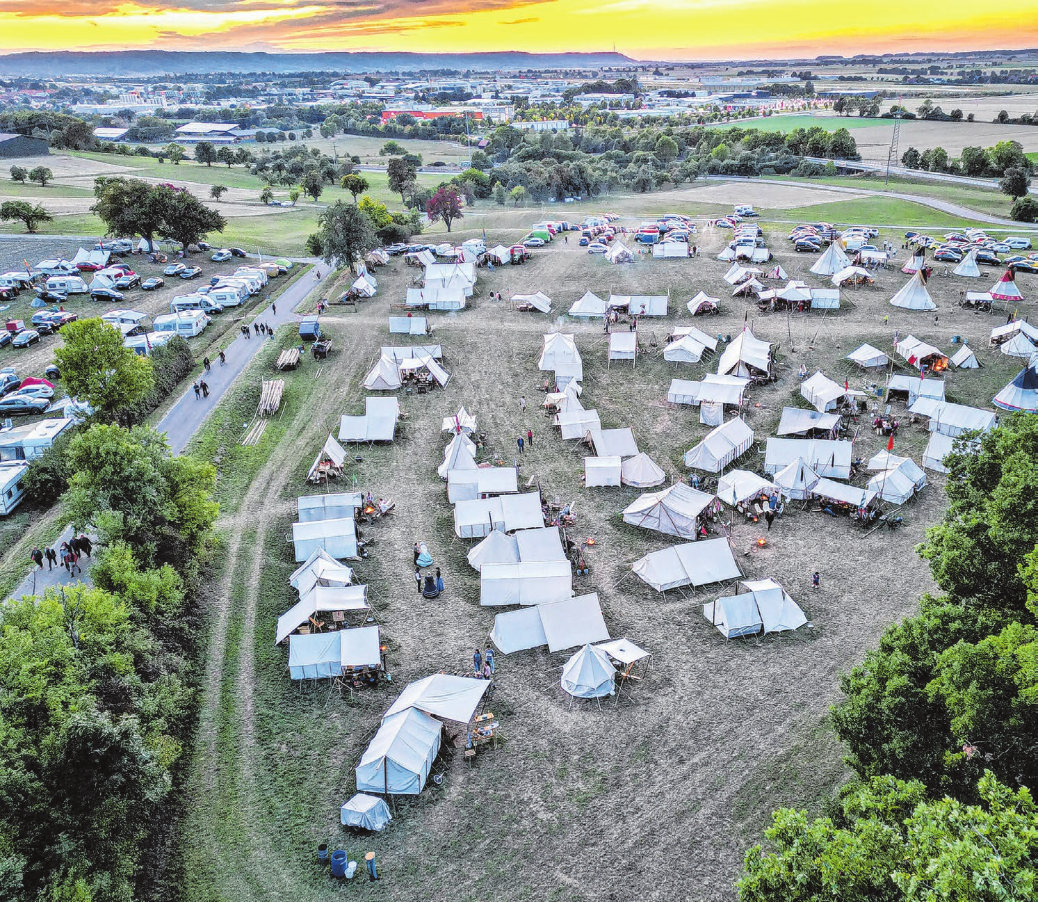 Blick über das Campinggelände am Hasenbühl.