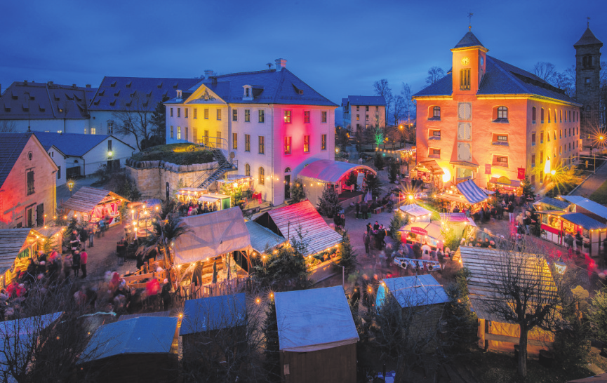 Sehenswert: Der Historisch-romantische Weihnachtsmarkt auf der Festung Königstein. Foto: Festung Königstein gGmbH, Sebastian Rose