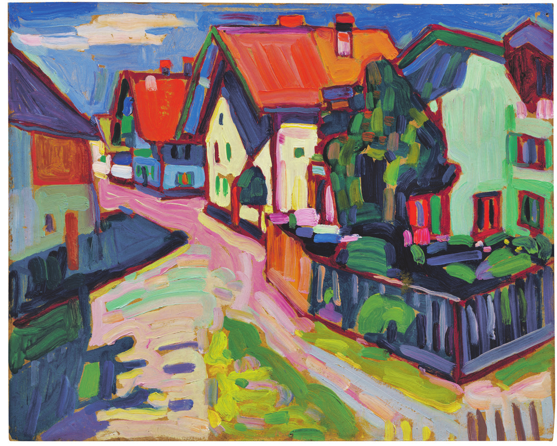 Wassily Kandinsky | Murnau | 1908 | Öl auf Malkarton | 32,9 x 40,5 cm | Schätzpreis ca. 1.500.000-2.500.000 EUR | Versteigerung am 8.12. in München. Abbildung: Ketterer Kunst<br/><br/>