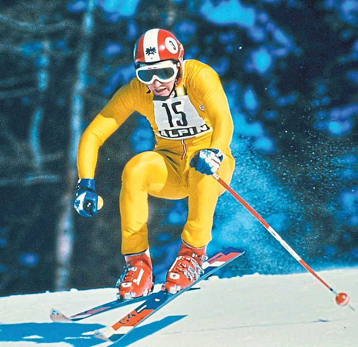 Legendär! Innsbruck 1976: Franz Klammer fährt bei den Olympischen Winterspielen mit Startnummer 15 zu Weltruhm.  Foto: Schaadfoto/Werek