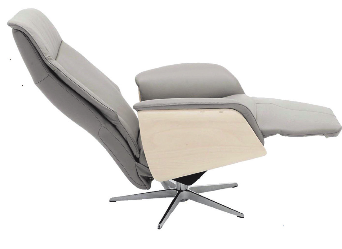 Relaxsessel Mit Ottomane – 360° Drehbar, Verstellbar, Kunstleder, Für Wohnzimmer & Büro