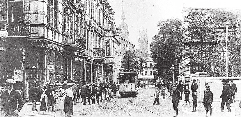 Die Betenstraße um 1902: In ihr hatte die Bank damals - wie heute - ihr Geschäftslokal.