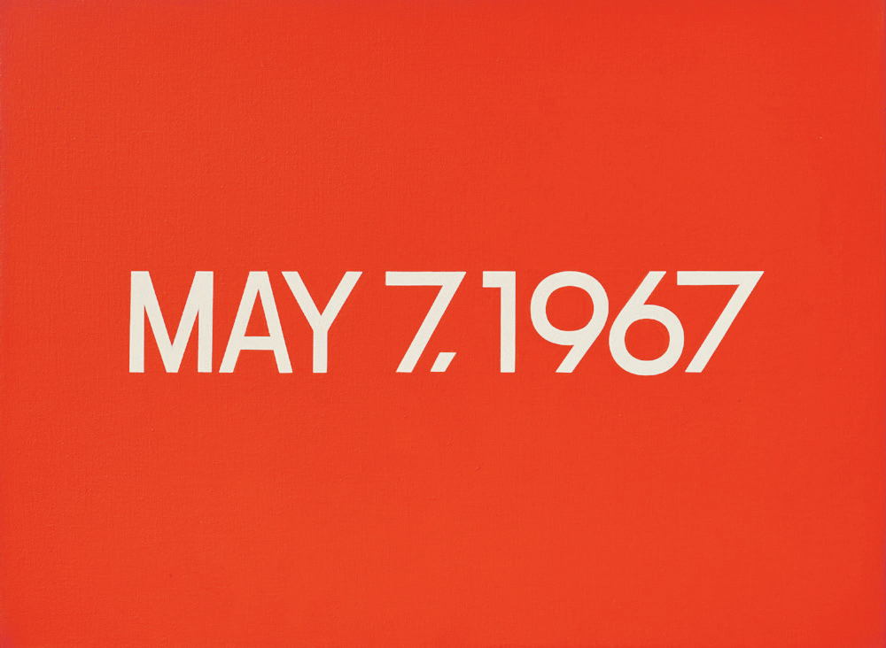 On Kawara (1932-2014) MAY 7, 1967 | 1967 | Acryl auf Leinwand | 33 x 43 cm| Taxe: € 500.000-700.000| Versteigerung am 1. und 2. Oktober. Abbildung: Van Ham