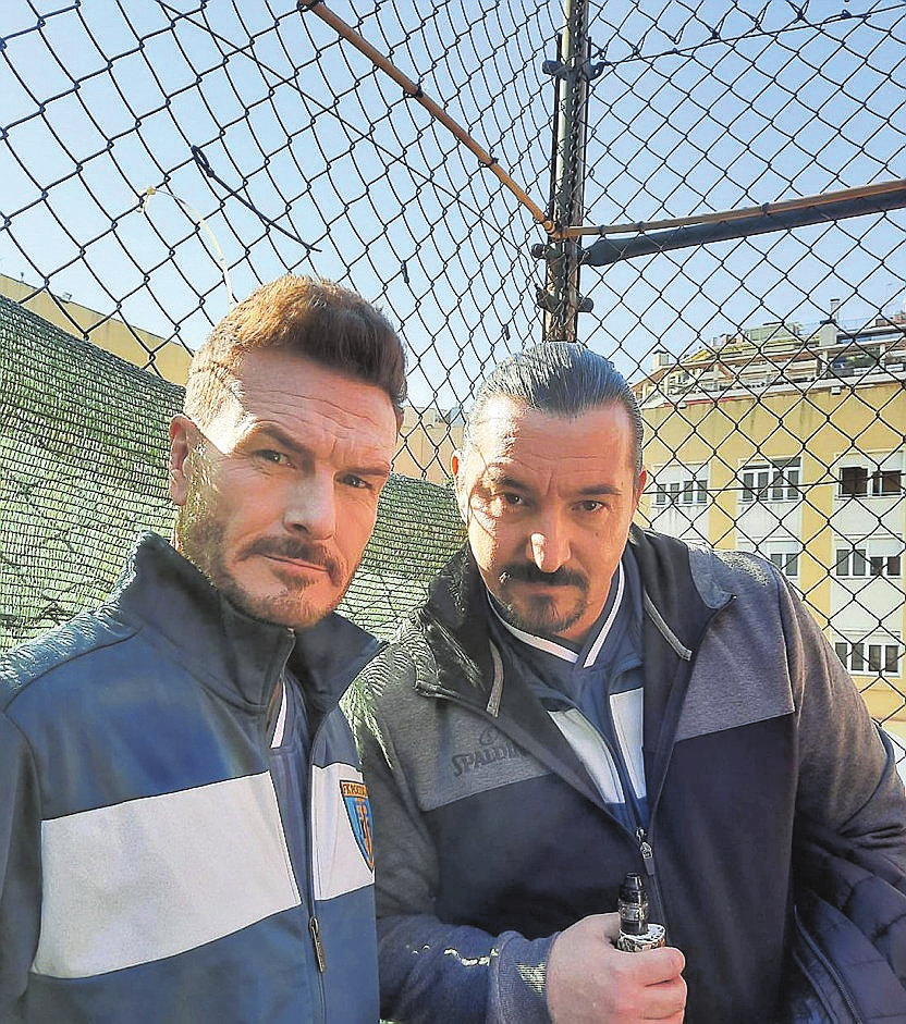 Pierre Luchtenveld (r.) mit dem Beckham-Double FOTO: LUCHTENVELD