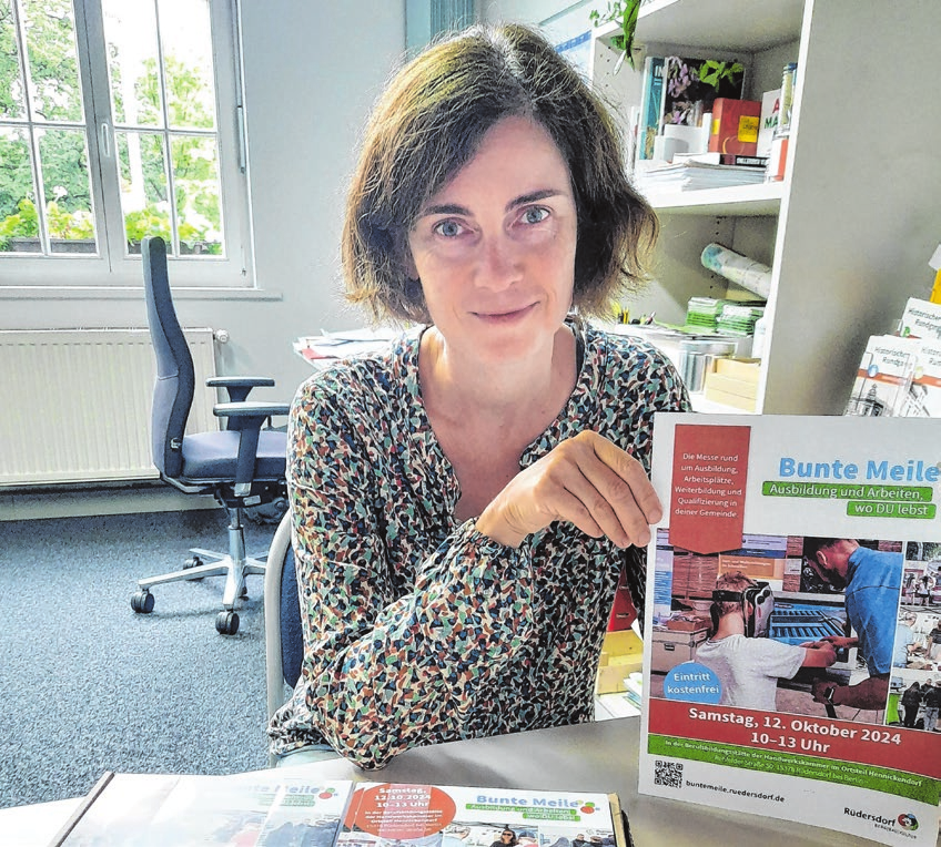 Michelle Geigenmüller, Wirtschaftsförderin der Gemeinde Rüdersdorf bei Berlin, ist federführend bei der Vorbereitung der„Bunten Meile“. Foto: Tim Johnschker