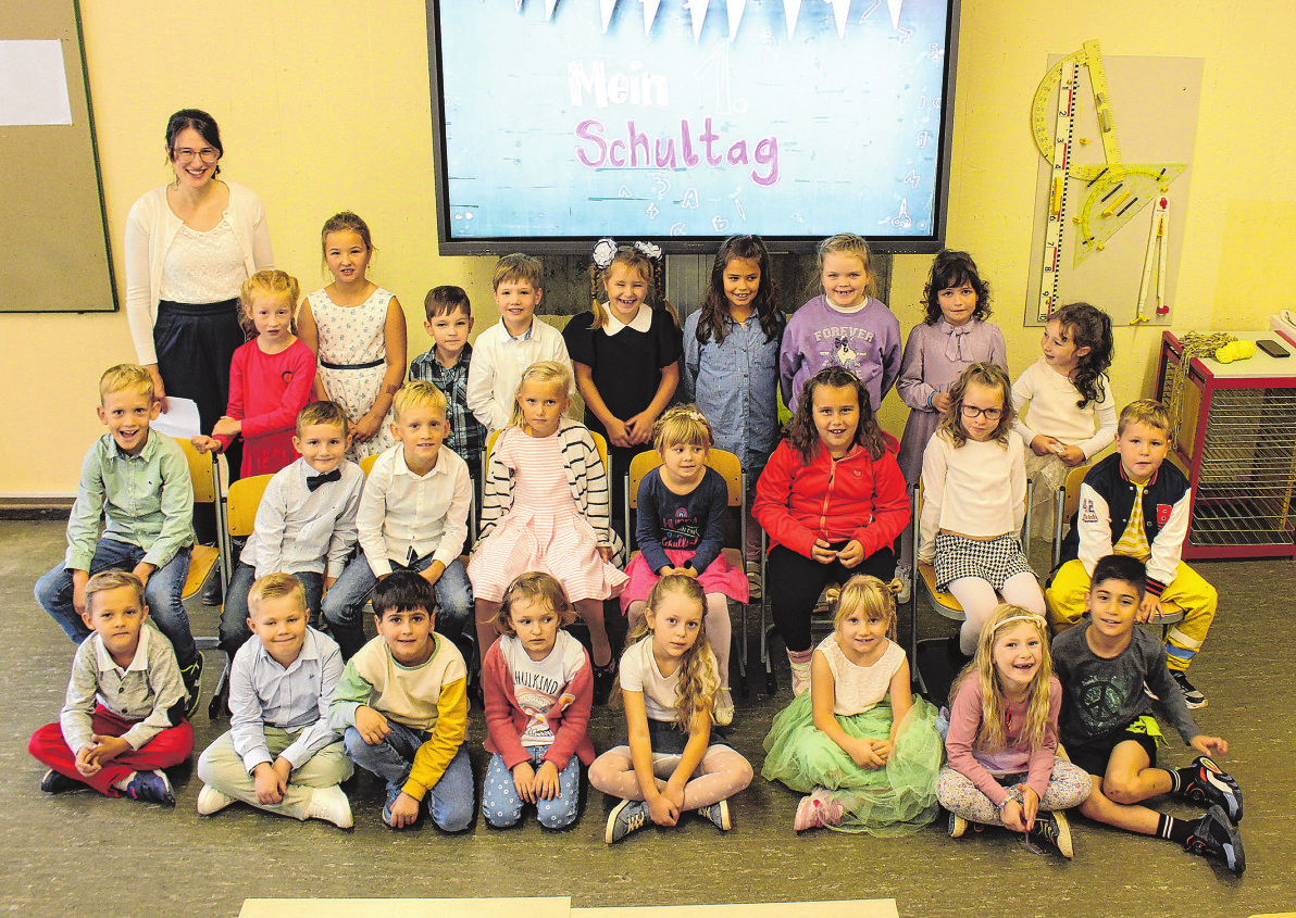 August-Ludwig-Schlözer-Schule Kirchberg, Klasse la Klassenlehrerinnen: Damaris Gehrung, Laura Kunz (nicht auf dem Bild) Foto: Nikolaus Wolf