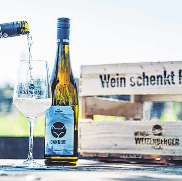 Daunbio ist ein eleganter Weißwein-Cuvee, den Weizenberger auch seinem Online-Shop anbietet. For o: Weizenberger