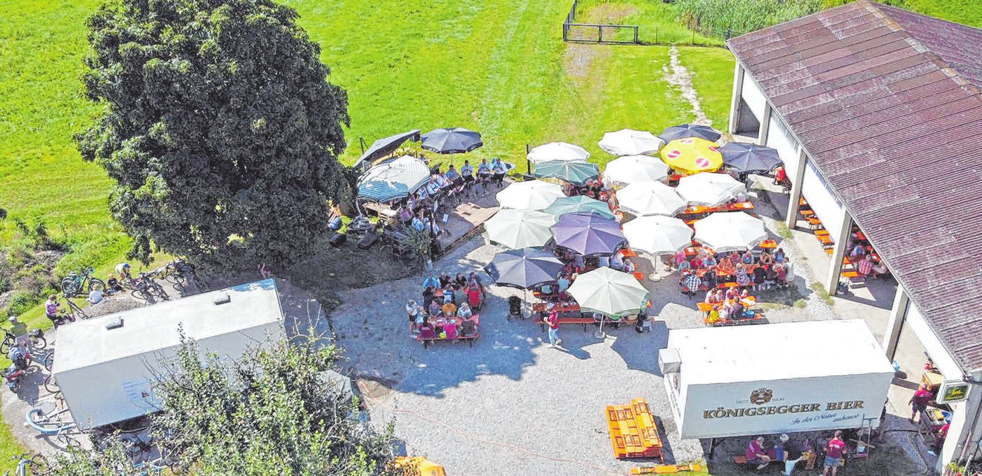 Schuppenfest des Musikvereins Königseggwald in Ostrach-Laubbach: Ein paar gemütliche Stunden im Ried