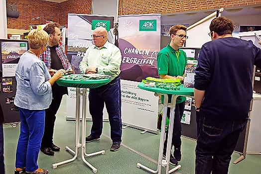 Der AOK-Stand bei der Ausbildungsmesse in Ludwigsstadt.