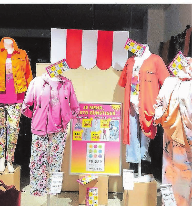 Bequem und modisch: Auch beim Kauf des richtigen Beinkleids lassen sich jetzt schöne Schnäppchen machen. Eleganz in allen Farben und Größen (I.): Die Geschäfte in Jülich haben reduziert. FOTOS: ANTJE MÜLLER/INI