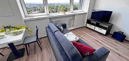 ...und ein gemütliches Sofa mit Sideboard.
