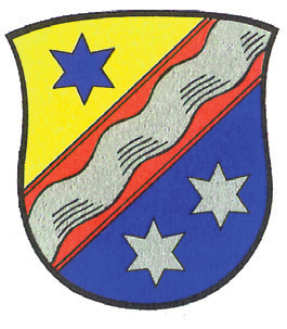 Das Wappen wurde am 16. Dezember 1866 von König Ludwig genehmigt. Der silberne Wellenbalken steht für den durch den Ort fließenden Rotinbach (auch „Röttebach“ genannt). Die Sterne weisen auf das Glück der bayerischen Staatszugehörigkeit hin. Die Farben Gold und Blau verweisen auf die Fugger und erinnern an deren über 300-jährige Herrschaft.