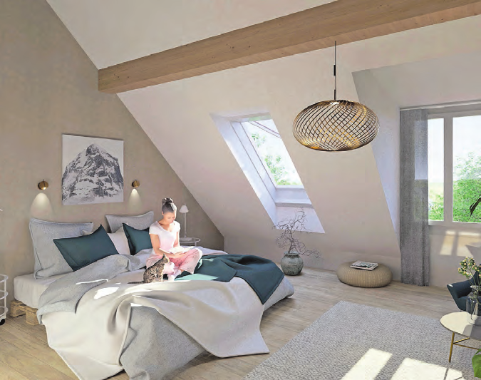 Wohnlicher Lebensraum im Dachgeschoss.
