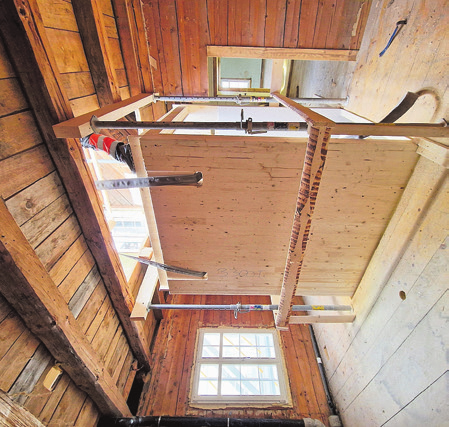 Impressionen aus den historischen Räumen während der Sanierungsphase.