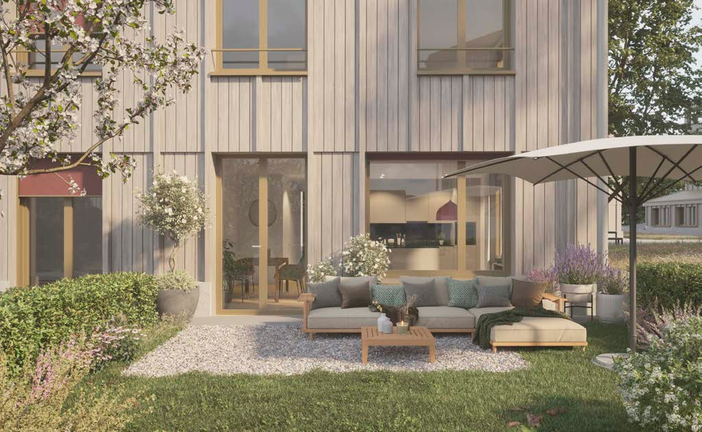Bild: zvg Die Erdgeschosswohnungen bieten kleine, private Gartenbereiche.