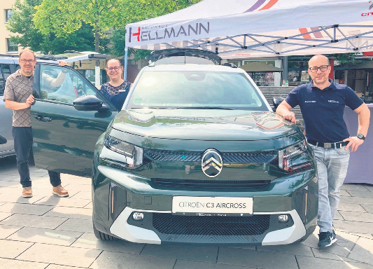 Brandneu und vollelektrisch: Der Citroen C3 Aircross beim Autohaus Hellmann ist erst seit zwei Wochen auf dem Markt.