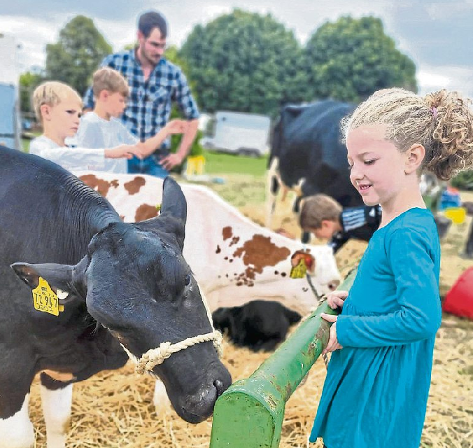 Auf dem Veitsrodter Prämienmarkt trifft sich Groß und Klein, egal, ob mit zwei oder mit vier Beinen. Foto: Jürgen Schneider