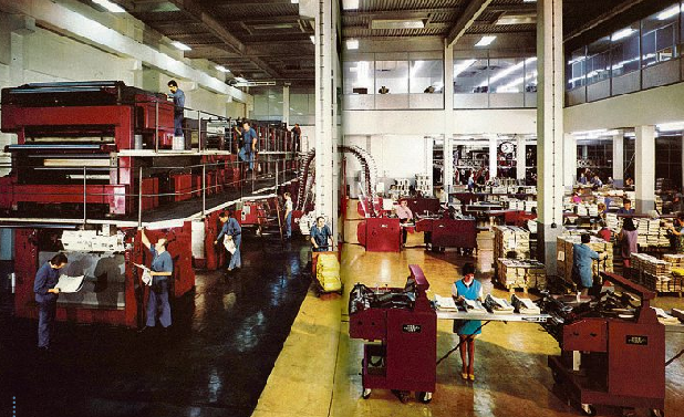 Druckerei in der August-Horch-Straße 28. Hochdruckmaschine von MAN, Versand von Ferag.   Foto: RZ-Archiv 
