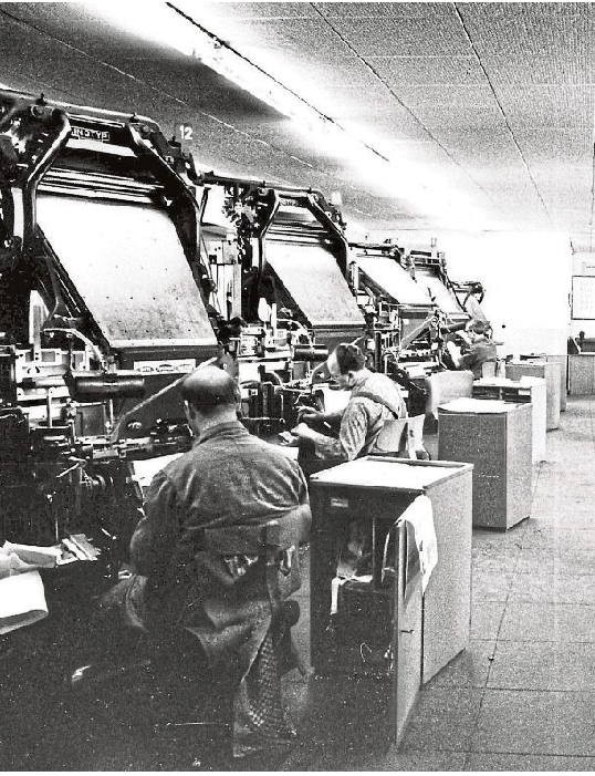 Später erleichterten Setzmaschinen die Produktion der Seiten. Fotos: RZ-Archiv