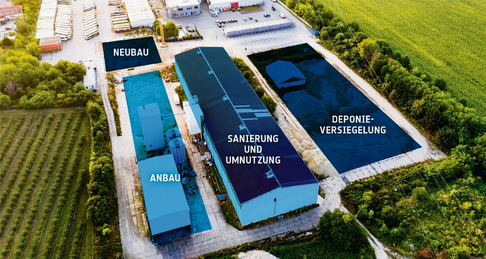 NEUBAU, ANBAU, SANIERUNG UND UMSETZUNG, DEPONIEVERSIEGELUNG