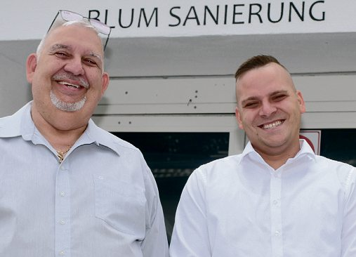 Michael Blum (Gerüstbauermeister) mit Sohn Marcel (Malermeister).