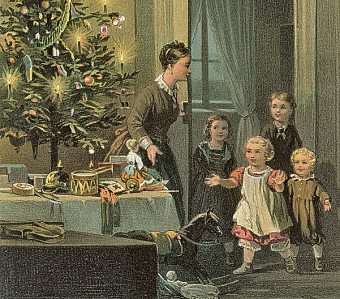 Schon im 19. Jahrhundert gehörte der festlich geschmückte Weihnachtsbaum zum Symbol familiärer Geborgenheit. Foto: Archivist-stock.adobe.com