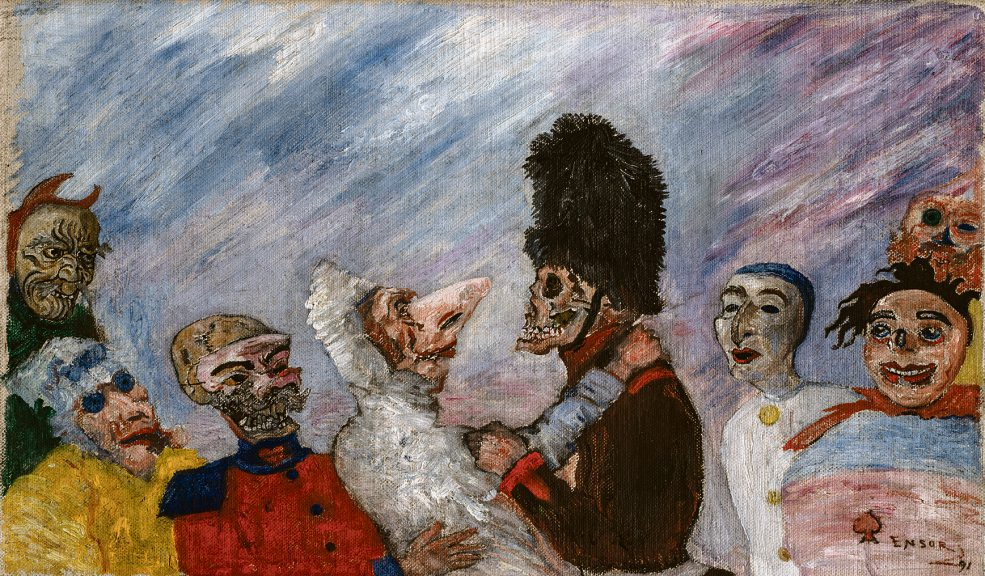 James Ensor, Skelett verhaftet Maskierte (Detail), 1891, The Phoebus Foundation, Antwerp
