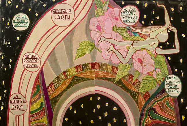 Emma Talbot, Spaceship Earth (Detail), 2022 Foto: Peter Cox, courtesy Galerie Onrust, Amsterdam