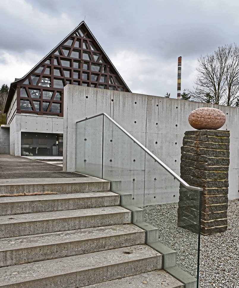Die anspruchsvolle Architektur des Steinskulpturen park-Museums in Bad Münster-Ebernburg wurde durch die Firma Iselborn realisiert. Foto: Norbert Krupp