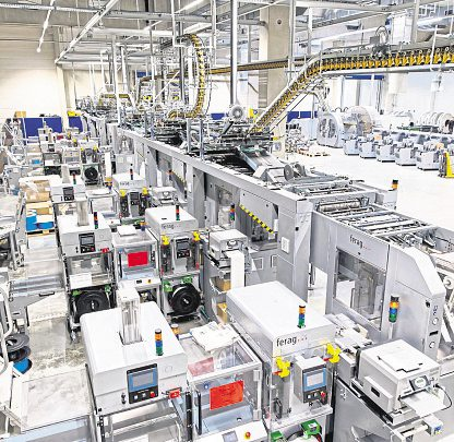 Mittels zweier hochmoderner Sortieranlagen können im RZ-Druckhaus Millionen von Beilagen und Prospekten verarbeitet werden. Foto: Kevin Rühle