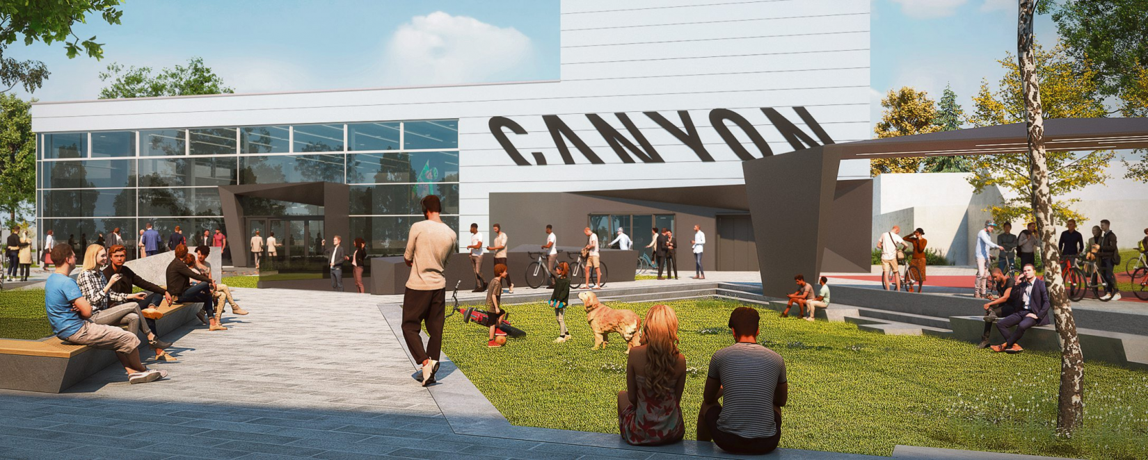 Showroom, Werkstatt, Teststrecke Ganzheitliches Bauprojekt für Canyon Bicycles