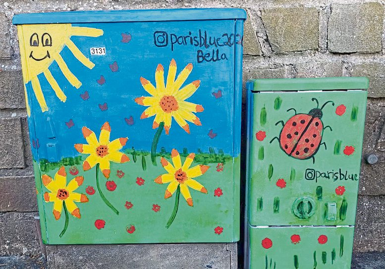 Die Lebenshilfe Bad Kreuznach setzte bei ihrer Gestaltung auf farbenfrohe Naturmotive und verwandelt graue Stromkästen in kleine Kunstwerke. Foto: Lebenshilfe Bad Kreuznach e.V.