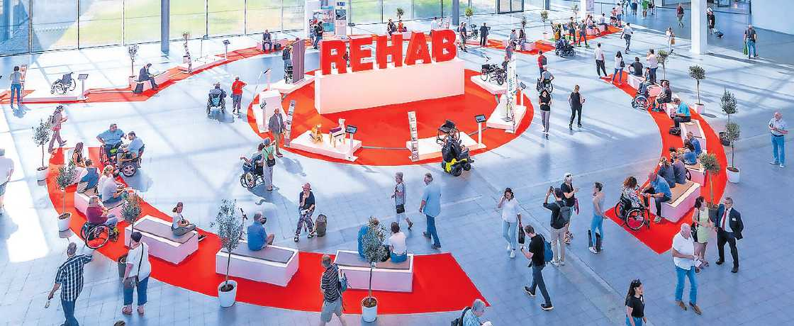 „Rehab“. Die Messe spricht Menschen an, für die Rehabilitation, Therapie, Pflege und Inklusion wichtige Themen sind. FOTO: MESSE KARLSRUHE/JÜRGEN RÖSNER/GRATIS